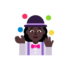 Woman Juggling: Dark Skin Tone