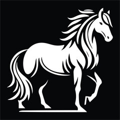 horse silhouette isolated on white , horse illustration, horse silhouette design 