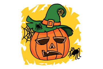 Halloween Pumpkin Head Sublimation Design Vector