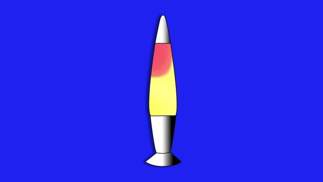 Animated lamp with lava inside on a blue background