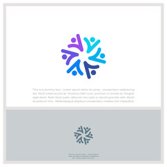 Obraz premium Global Community Logo Icon Elements Template. Community human Logo template vector. Community health care. Abstract Community logo 