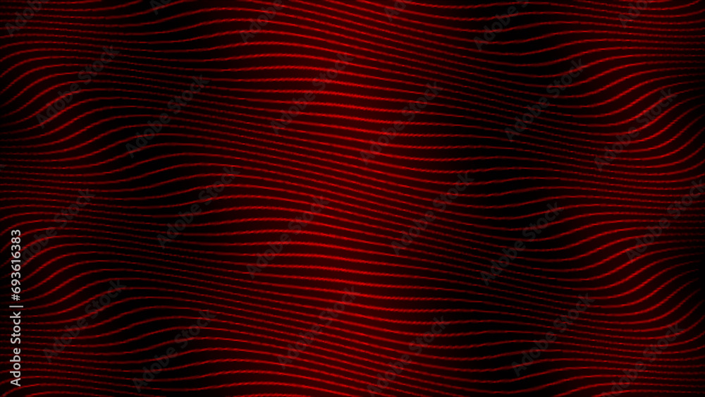 Poster abstract wave red lines loop animated video. 3d abstract black background looping animation. wave ab