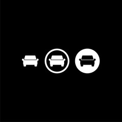 Obraz premium Car set icon isolated on dark background