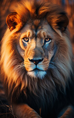 Naklejka premium leão poderoso 