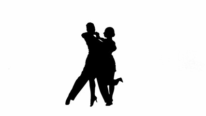 Black and white silhouette Elegant Ballroom Dance Couple