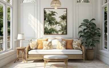 Wall-Mounted Sofa Serenity in the Sunlit Oasis