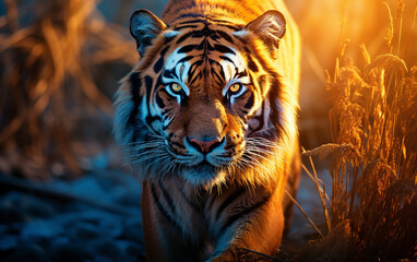 tigre poderoso  - obrazy, fototapety, plakaty