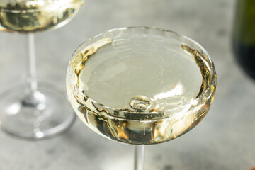 Boozy Bubbly Dry Champagne in a Coupe