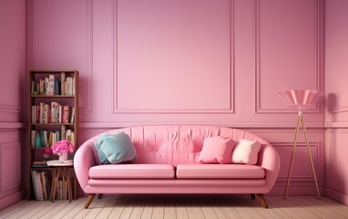 Fototapeta na wymiar Reading Nook Wall Sofa Serenity