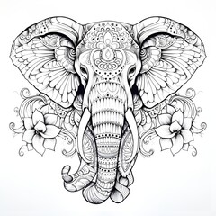Elephant Mandala Coloring Page
