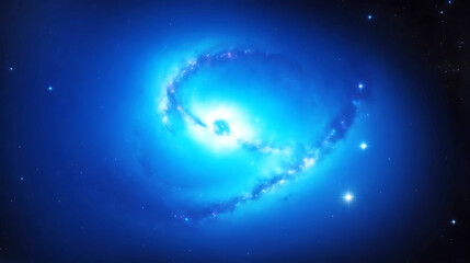 Naklejka na ściany i meble Arafed image of a spiral galaxy with a bright blue center generative ai