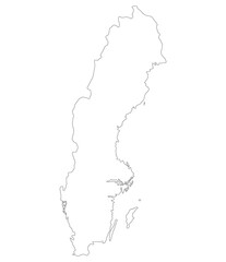 Sweden map. Map of Sweden in white color