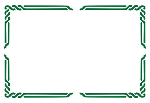 Green border frame deco vector label simple line corner art deco