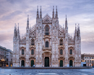 Cathedral of Milan at the sunrise