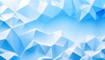 Fototapeta na wymiar Abstract 3d texture, blue white crystal background illustration, faceted texture with gradient, macro panorama, wide panoramic polygonal wallpaper