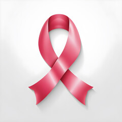 3D pink ribbon on isolated white background. generated with AI