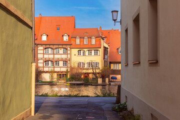 Old town of Bamberg in sunny winter day, Bavaria, Upper Franconia, Germany