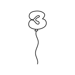 Line balloon alphabet in cartoon style