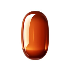 Fototapeta premium Brown orange gel pill medicine isolated on transparent background