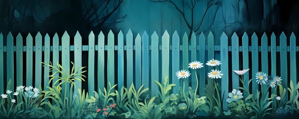 Obraz premium wooden fence background , wooden wall background, landscape desktop background