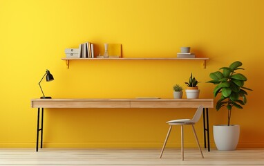 Murphy Bed Against a Yellow Backdrop