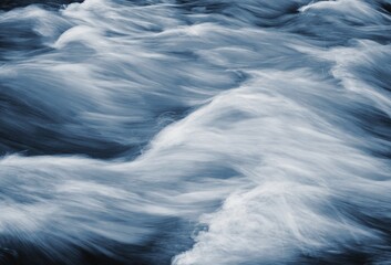 Abstract veil on blue wild river