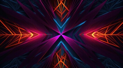 Neon abstract background with glowing lines