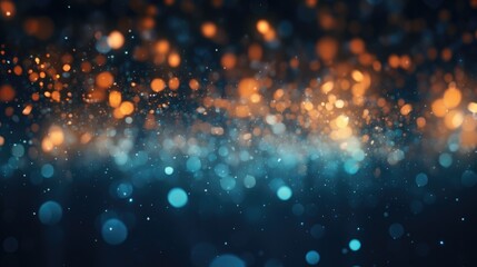 Obraz premium Blur and bokeh, vibrant colors and textured. Lights on blue and golden . Christmas luxury fresh elegant bokeh background.