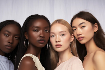 Fototapeta premium Modeling agencies promoting inclusivity in the industry, with space for diversity messages