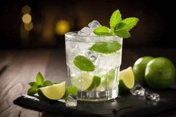 Chilled Lime Cocktail: Refreshing Treat With Ice