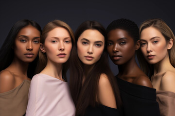 Obraz premium Modeling agencies celebrating diversity in beauty, with space for diversity appreciation