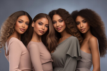 Obraz premium Modeling agencies promoting self-confidence and self-expression, with space for affirmations
