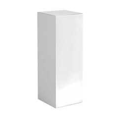 Naklejka premium White box tall product packaging mockup isolated on transparent background