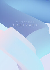 Trendy design template with fluid liquid wavy shapes. Vector Abstract winter tones gradient backgrounds with blue, purple and pink colors. Good for cover, website, flyer, presentation, banner