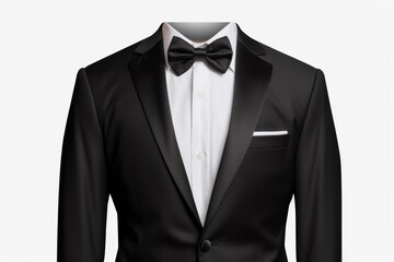 Transparent Background Mockup Of Tuxedo Suit