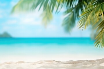 Fototapeta na wymiar Blurred Tropical Beach Background Perfect For Summer Vacation