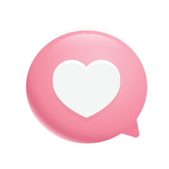 Love chat 3D icon design for dating app. Love conversation 3D icon design. Vector illustration.	
