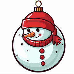 Vector of hanging Snowman decoration isolated