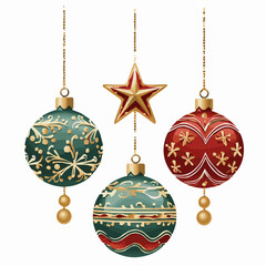 Vector of hanging Ball decoration isolated