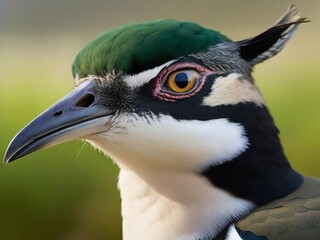 close up of a peacock head