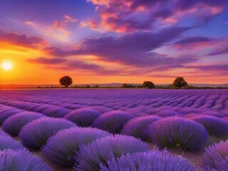 lavender field at sunrise