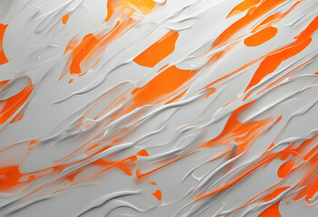 Dipinto a tempera arancione e bianco, in stile arte moderna - obrazy, fototapety, plakaty