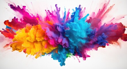 A colorful cloud of paint is in the air. Generative AI.