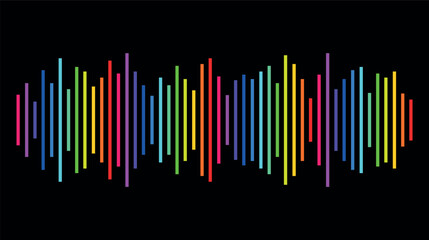 color abstraction, rainbow stripes, LGBT colors on a black background, colored pencils and paints	