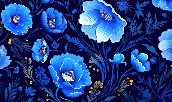 AI texture con fiori azzurri 01