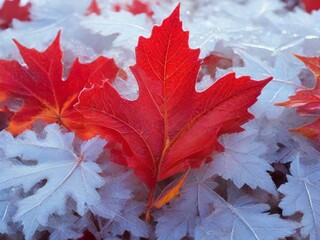 red maple leaf on the ground