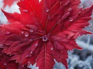 red autumn leaf, red maple leaf