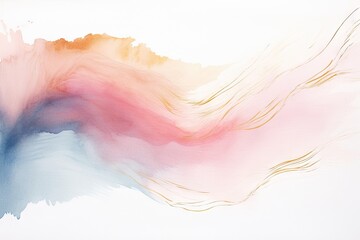 Fototapeta na wymiar colorful watercolor streak on white background Generative AI