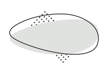 Geometric liquid basic shape. Minimal curvy dynamic fluid forms design. Creative flowing liquid blob elements with curvy line and dots set
