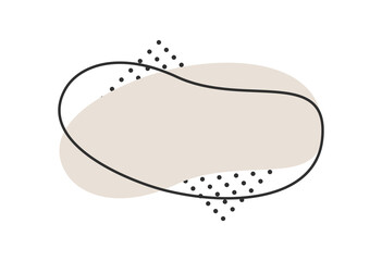 Geometric liquid basic shape. Minimal curvy dynamic fluid forms design. Creative flowing liquid blob elements with curvy line and dots set